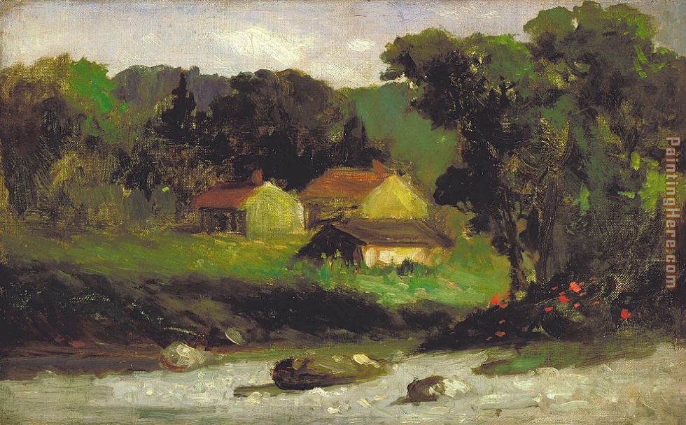 Rocky Farm, Newport painting - Edward Mitchell Bannister Rocky Farm, Newport art painting